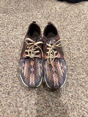 Ariat Brown and Tan Geometric Pattern Women's Sneakers